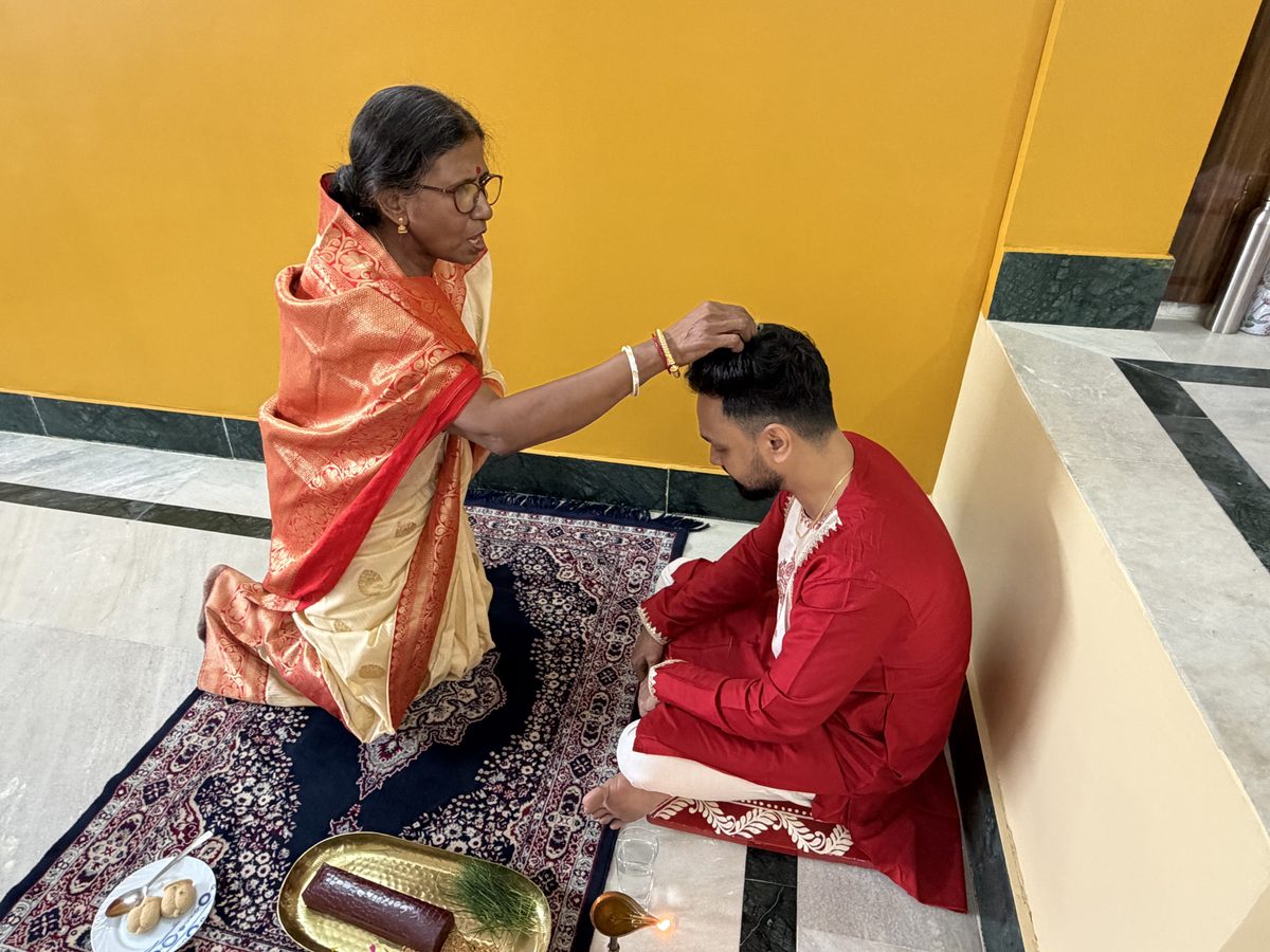 Father and son together in a warm selfie moment